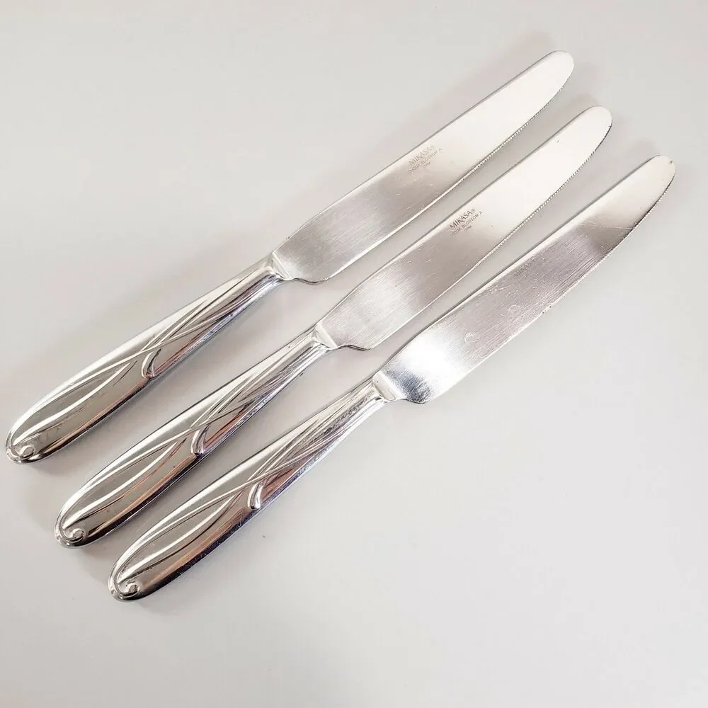 Mikasa Cocoa Blossom Pattern Serving Dinner Knives18/10 Stainless Steel Flatware